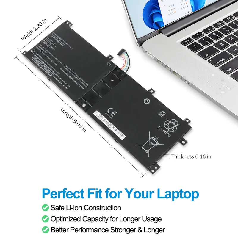 BSNO4170A5-AT Laptop Battery for Lenovo Miix 510 520 12IKB 12ISK — 7.68V 39Wh