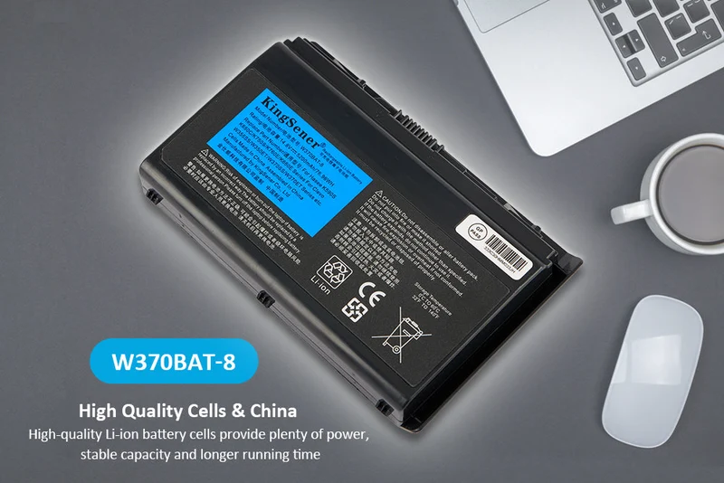 W370BAT-8 Battery for Clevo W350ET W370ST Sager NP6350 NP6370 XMG A522 — 14.8V 76.96Wh