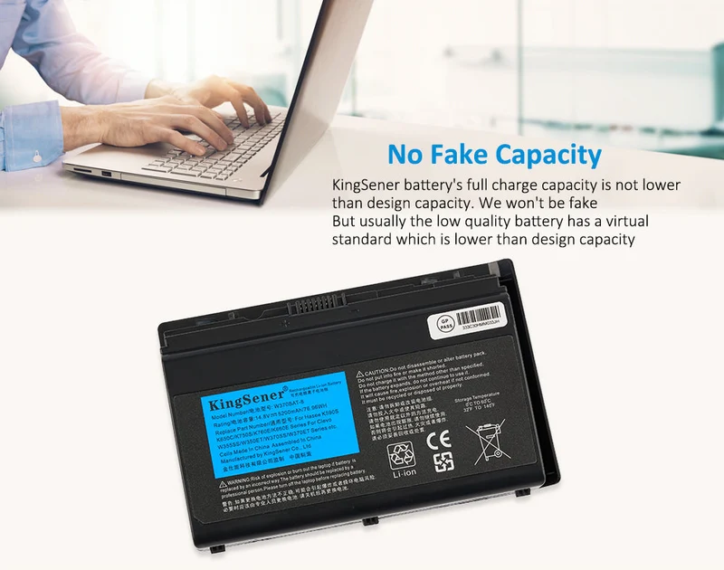 W370BAT-8 Battery for Clevo W350ET W370ST Sager NP6350 NP6370 XMG A522 — 14.8V 76.96Wh