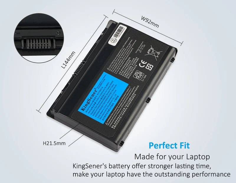 W370BAT-8 Battery for Clevo W350ET W370ST Sager NP6350 NP6370 XMG A522 — 14.8V 76.96Wh