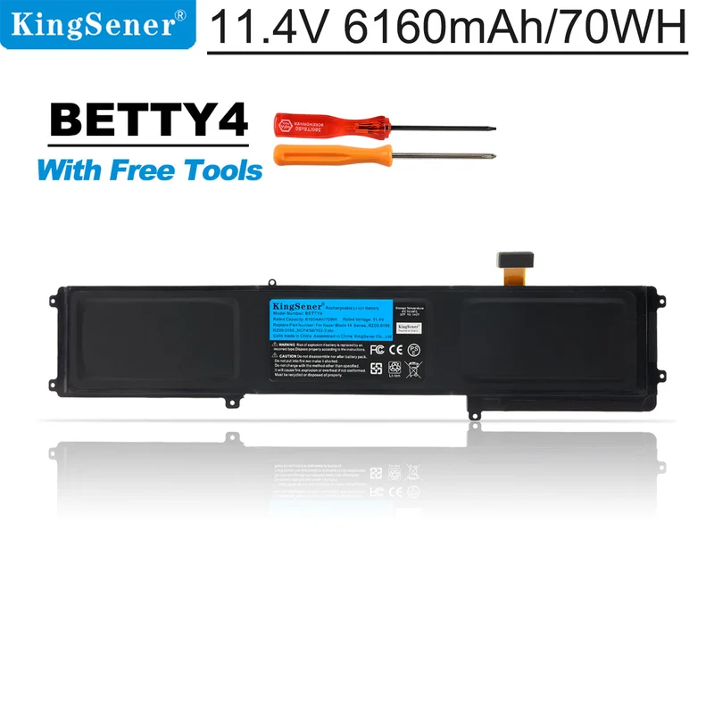 BETTY4 Battery for Razer Blade 2016 14" V2 Series RZ09-0195 RZ09-0165 — 11.4V 70Wh