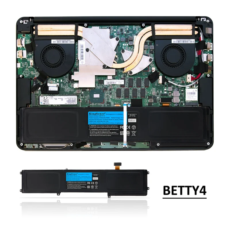 BETTY4 Battery for Razer Blade 2016 14" V2 Series RZ09-0195 RZ09-0165 — 11.4V 70Wh