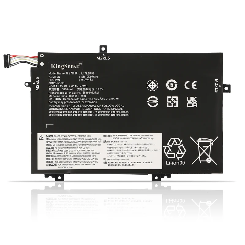 L17M3P53 L17L3P52 Battery for Lenovo ThinkPad L480 L490 L580 L590 E480 E490 E580 E590 — 11.1V 45Wh