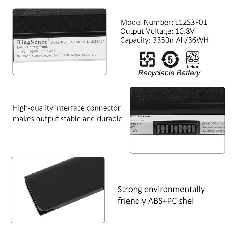 L12S3F01 Battery for Lenovo IdeaPad S210 S215 Touch L12M3A01 L12C3A01 — 10.8V 36Wh