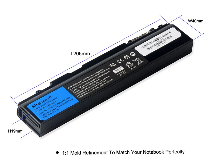 PA3356U PA3456U Battery for Toshiba Satellite Pro U200 U205 Tecra A10 Portege M300 S100 — 10.8V 4700mAh