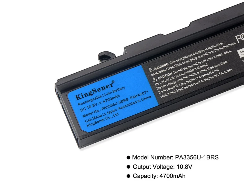 PA3356U PA3456U Battery for Toshiba Satellite Pro U200 U205 Tecra A10 Portege M300 S100 — 10.8V 4700mAh