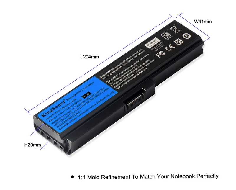 PA3817U-1BRS Battery for Toshiba Satellite L600 L630 L640 L650 L730 L740 L750 — 10.8V 48Wh