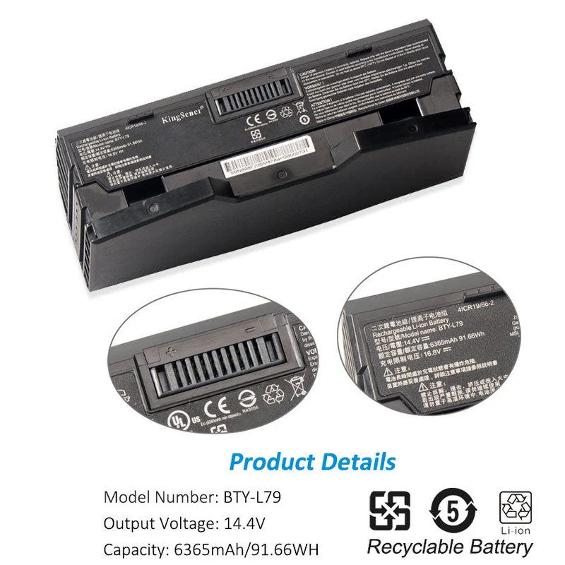 BTY-L79 Battery for MSI HTC Vive VR One Backpack 7RE-231CN — 14.4V 91.66Wh