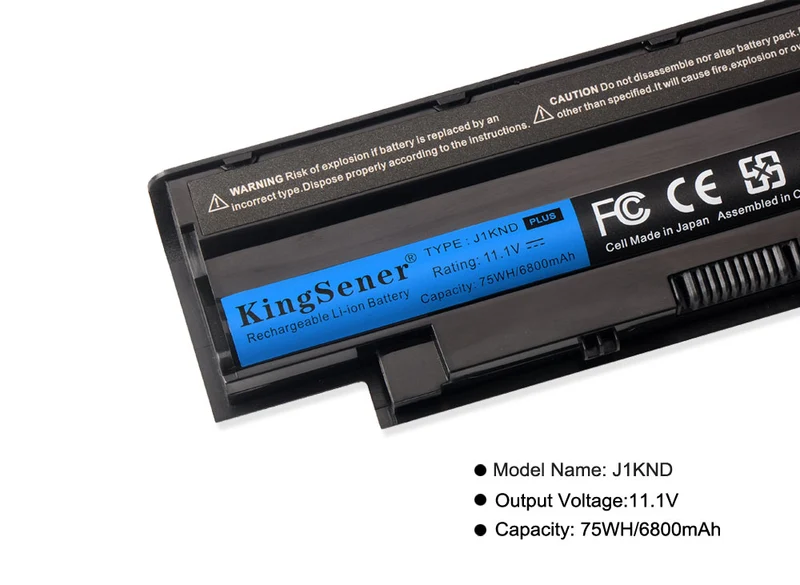 J1KND Battery for Dell Inspiron N4010 N5010 N5110 N7010 N7110 M501R M511R — 11.1V 48Wh