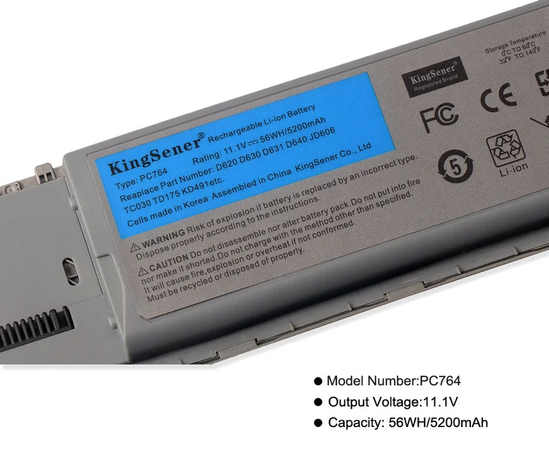 PC674 Laptop Battery For DELL D620 D630 D631 D640 PC764 JD606 TC030 TD175 KD491 6CELLS 11.1V 5200mAh | KingSener