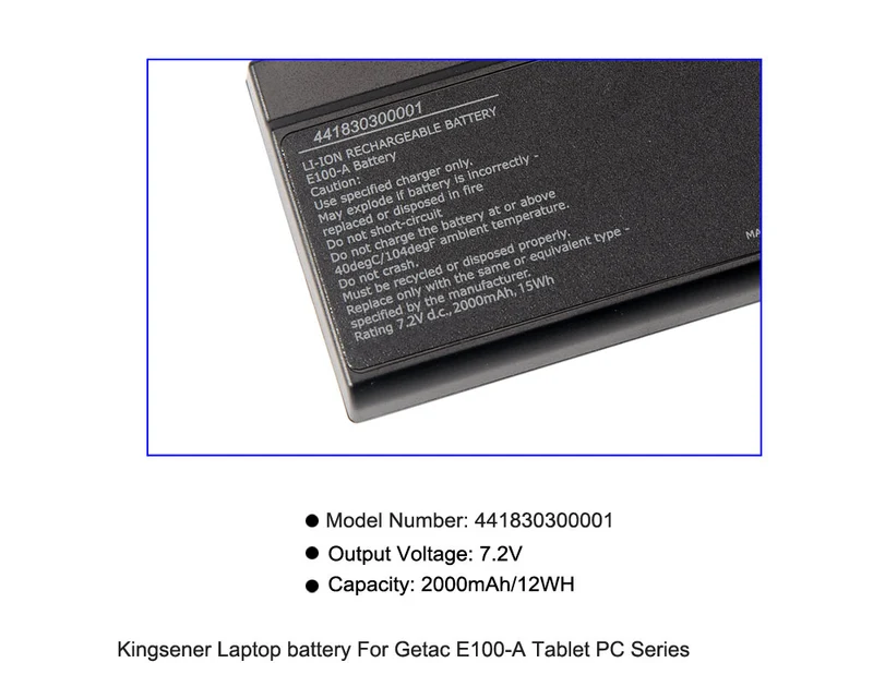 441830300001 Tablet PC Battery For Getac E100-A Series 15Wh 2000mAh | KingSener