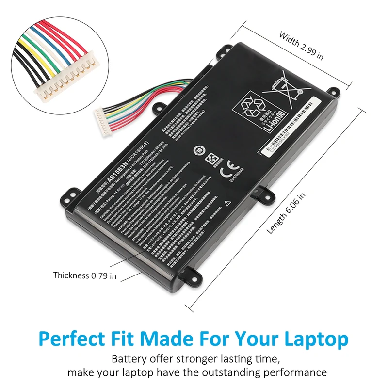 AS15B3N Replacement Battery for Acer Predator 15 G9-591 / 17 G9-791 / 17X GX-791 — 14.8V 88.8Wh