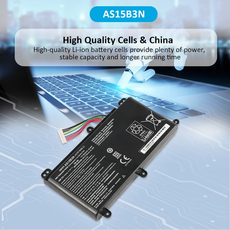 AS15B3N Replacement Battery for Acer Predator 15 G9-591 / 17 G9-791 / 17X GX-791 — 14.8V 88.8Wh