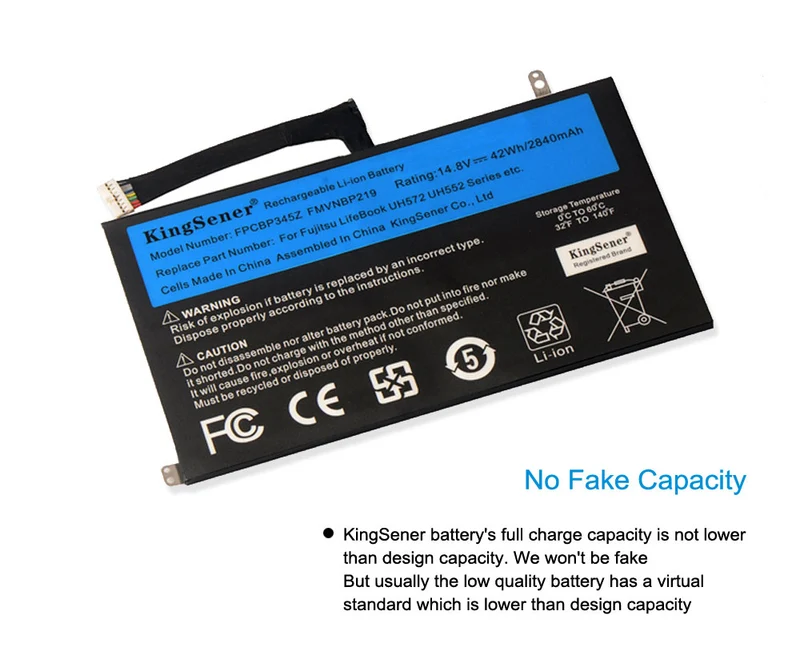 FPCBP345Z Replacement Battery for Fujitsu LifeBook UH572 UH552 Ultrabook — 14.8V 42Wh