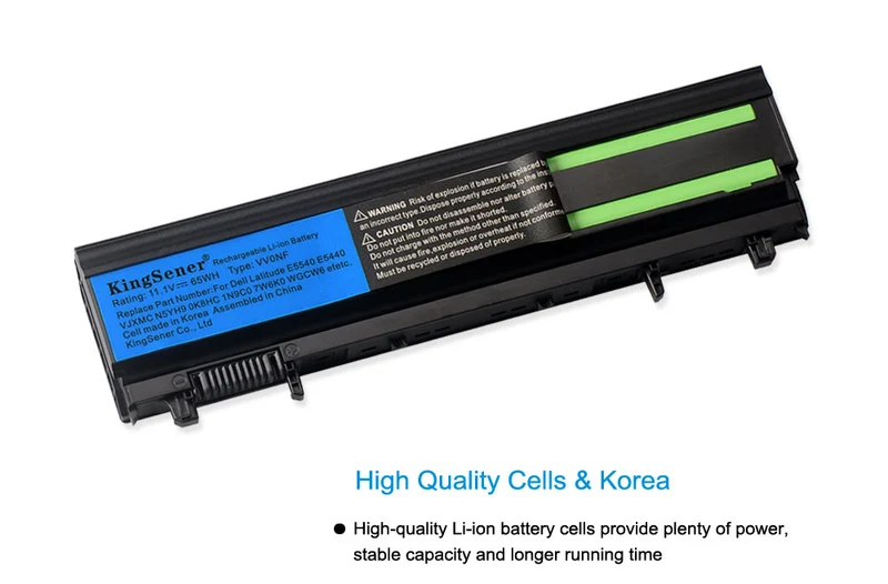 VV0NF Replacement Battery for Dell Latitude E5440 E5540 — 11.1V 65Wh 6-Cell