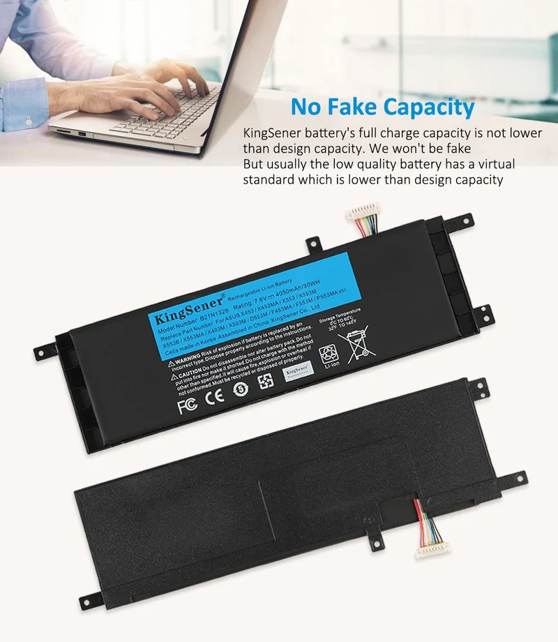 B21N1329 Battery for ASUS X453 X453MA X553 X553MA X403 X403MA X503M F453 F553M D553M P553MA 30Wh 7.6V