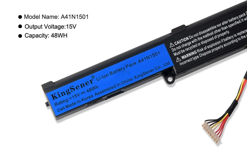 A41N1501 Laptop Battery for ASUS N552 N552V N552VW N752 N752V N752VW GL752JW GL752 GL752VL Series Korea Cells | KingSener
