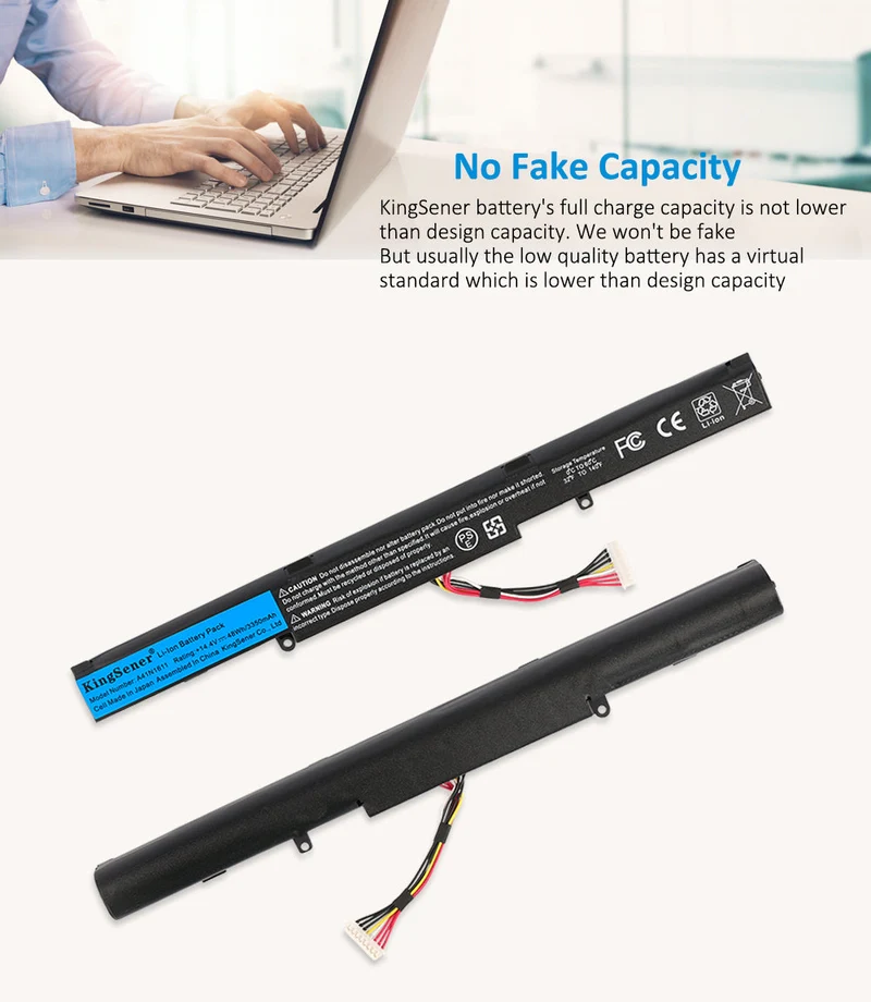 A41N1611 Laptop Battery For ASUS ROG GL553 GL553VD GL553VE GL553VW Series A41LK5H A41LP4Q 14.4V 48WH | KingSener