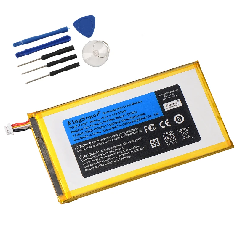 P706T Tablet Battery Replacement for DELL Venue 7 3730 Venue 8 3830 — 3.7V 15.17Wh