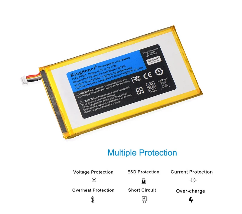 P706T Tablet Battery Replacement for DELL Venue 7 3730 Venue 8 3830 — 3.7V 15.17Wh