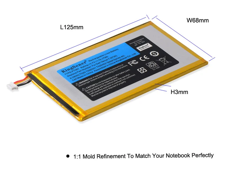 P706T Tablet Battery Replacement for DELL Venue 7 3730 Venue 8 3830 — 3.7V 15.17Wh