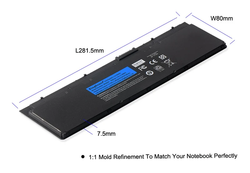 WD52H Battery for Dell Latitude E7240 E7250 Ultrabook — 7.4V 45Wh