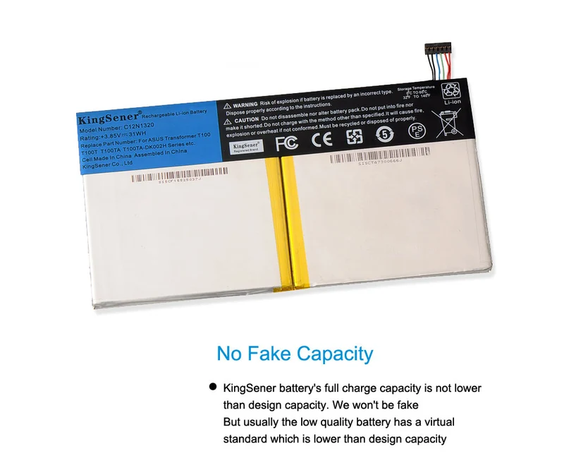 C12N1320 Battery for ASUS Transformer Book T100 T100TA — 3.85V 31Wh
