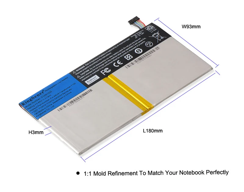 C12N1320 Battery for ASUS Transformer Book T100 T100TA — 3.85V 31Wh
