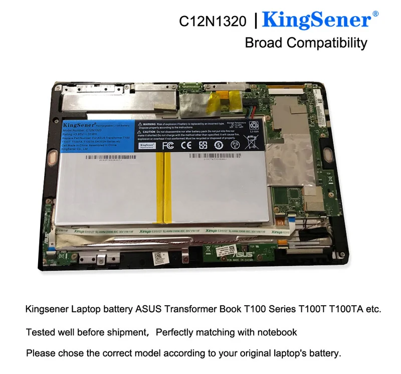 C12N1320 Battery for ASUS Transformer Book T100 T100TA — 3.85V 31Wh