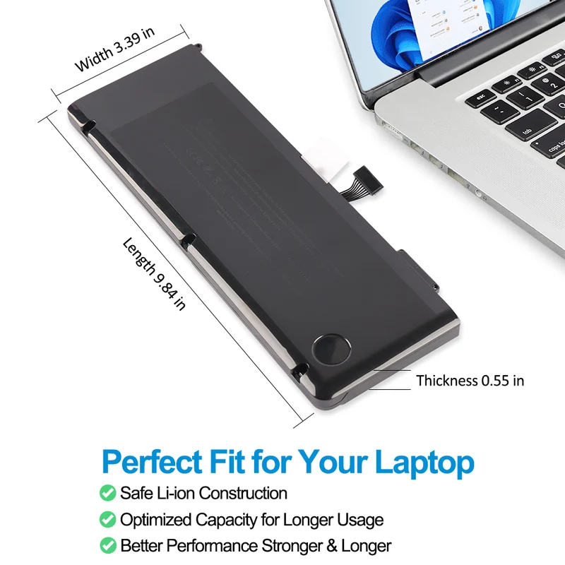 A1382 Battery for MacBook Pro 15 A1286 (Early 2011–Mid 2012) — 10.95V 77.5Wh 7200mAh