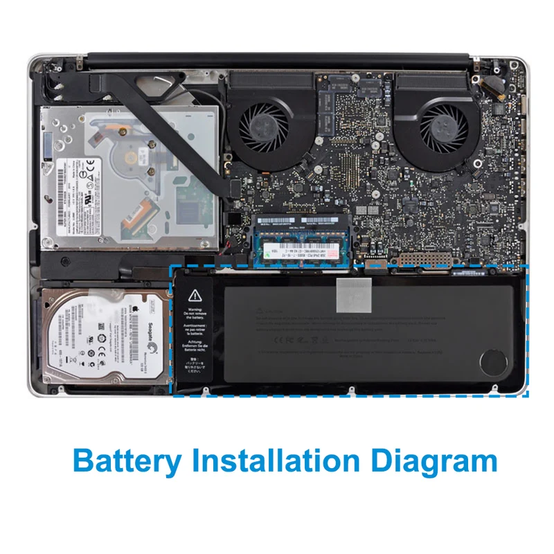 A1382 Battery for MacBook Pro 15 A1286 (Early 2011–Mid 2012) — 10.95V 77.5Wh 7200mAh