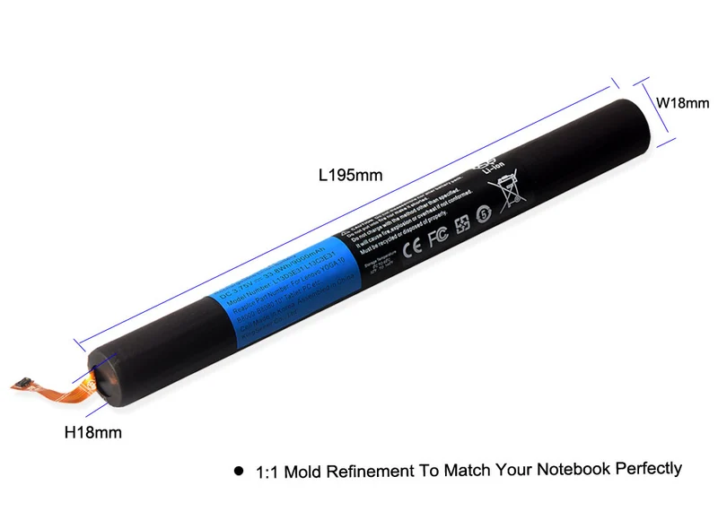 B8000 L13D3E31 L13C3E31 Battery for Lenovo Yoga 10 B8080-F B8080-H Tablet — 3.75V 9000mAh