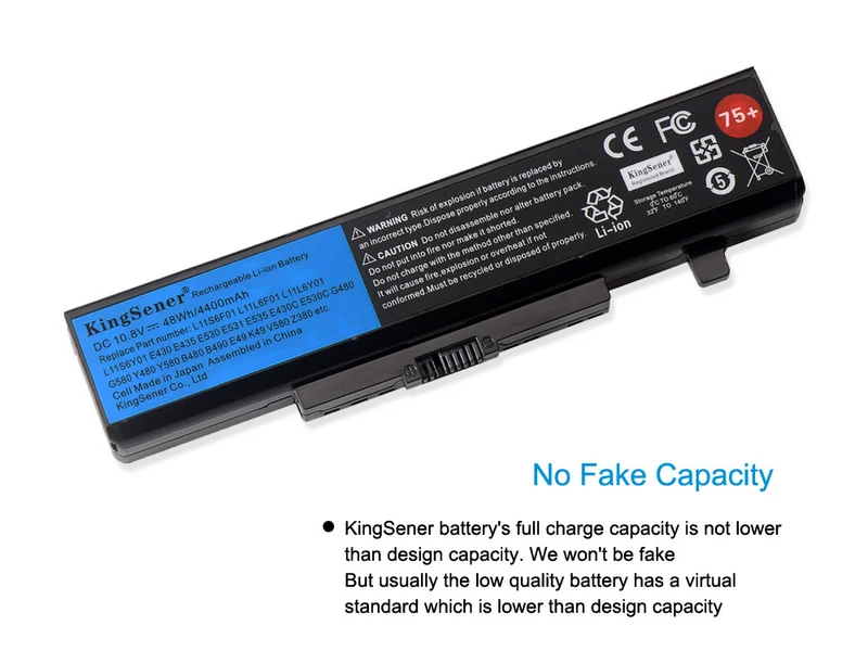 L11S6Y01 Battery for Lenovo ThinkPad E430 E431 E435 E530 E535 E540 Y480 B490 — 10.8V 48Wh
