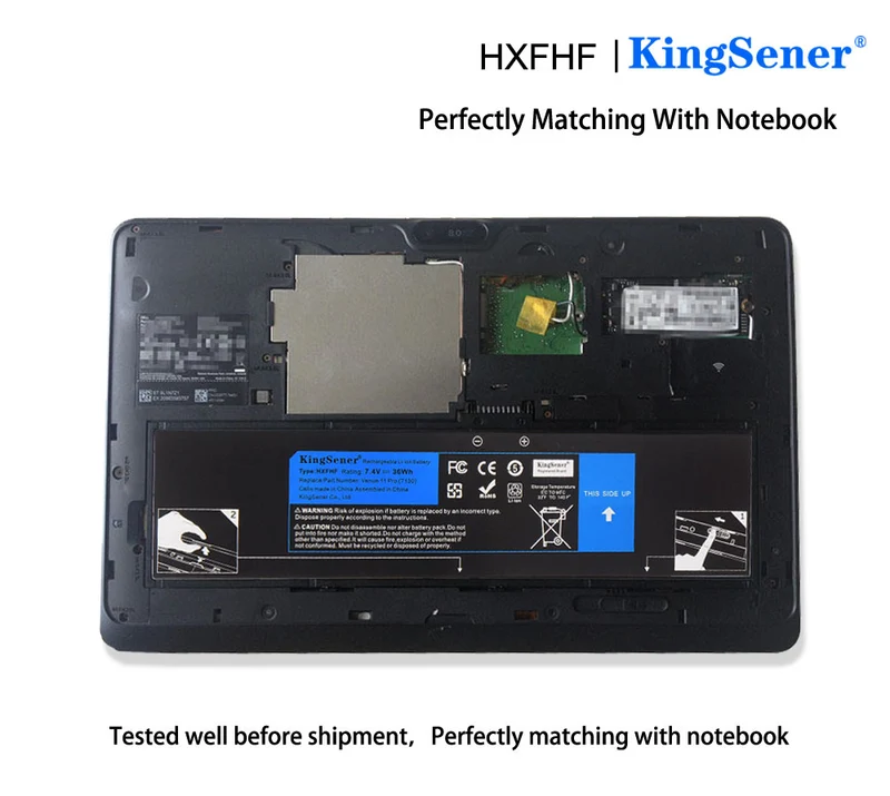 HXFHF Laptop Battery for Dell Venue 11 Pro (7130) (7139) 7310 Tablet PC — 7.4V 36Wh