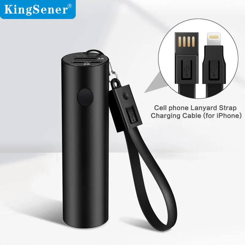 5000mAh Mini Power Bank with Flashlight — 5V 2A Li-Polymer for iPhone Samsung Xiaomi