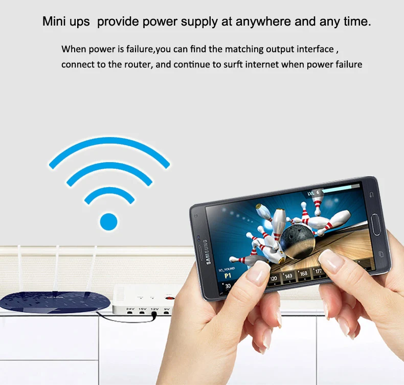 SK616 Mini Portable UPS 13200mAh — 5V 9V 12V 15V 24V DC + USB Output, Max 24W
