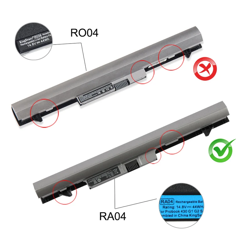 RA04 RA04XL Replacement Battery for HP ProBook 430 G1 G2 — 14.8V 44Wh