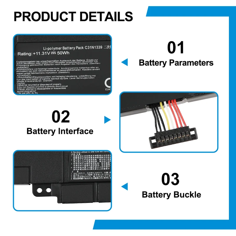C31N1339 Replacement Battery for ASUS ZenBook UX303 UX303L UX303U UX303UB (11.31V 50Wh)