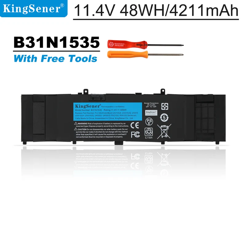 B31N1535 Battery for ASUS ZenBook UX310 UX410 U4000 RX310, 11.4V 48Wh