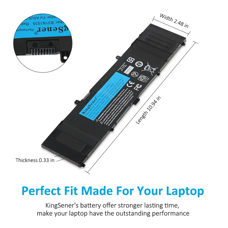 B31N1535 Battery for ASUS ZenBook UX310 UX410 U4000 RX310, 11.4V 48Wh