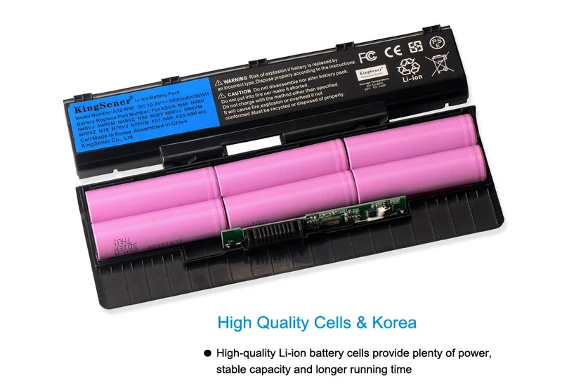 A32-N56 Replacement Battery for ASUS N46 N56 N76 Series, 56Wh/73Wh 10.8V