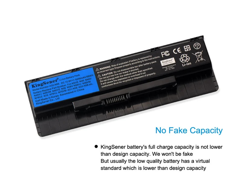 A32-N56 Replacement Battery for ASUS N46 N56 N76 Series, 56Wh/73Wh 10.8V
