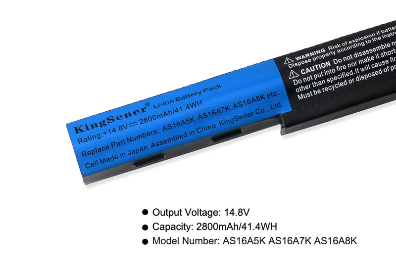 AS16A5K AS16A7K AS16A8K Replacement Battery for Acer Aspire E15 E5-475G E5-575G E5-774G, 14.8V 41.4Wh