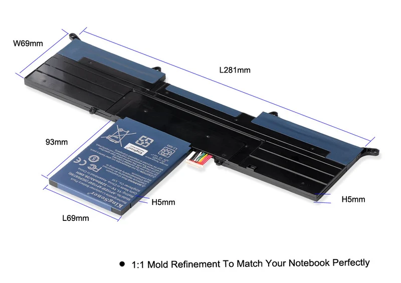 AP11D3F AP11D4F Battery for Acer Aspire S3 S3-951 S3-391 Ultrabook — 11.1V 36.4Wh