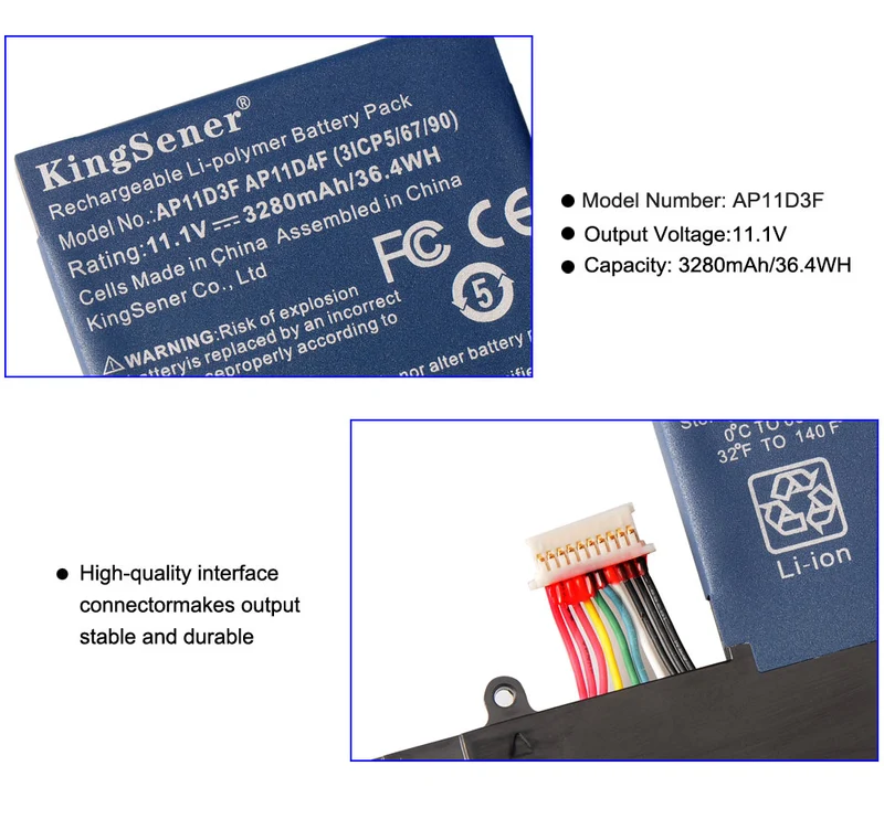 AP11D3F AP11D4F Battery for Acer Aspire S3 S3-951 S3-391 Ultrabook — 11.1V 36.4Wh