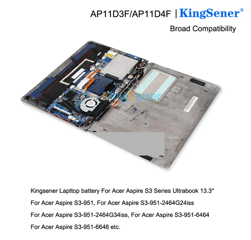 AP11D3F AP11D4F Battery for Acer Aspire S3 S3-951 S3-391 Ultrabook — 11.1V 36.4Wh