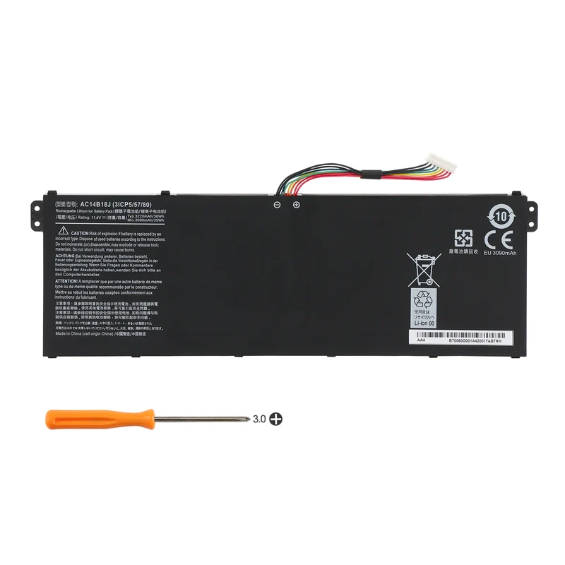 AC14B18J AC14B13J Battery for Acer Swift 3 SF314-51 and SF314-52 – 11.4V 36Wh