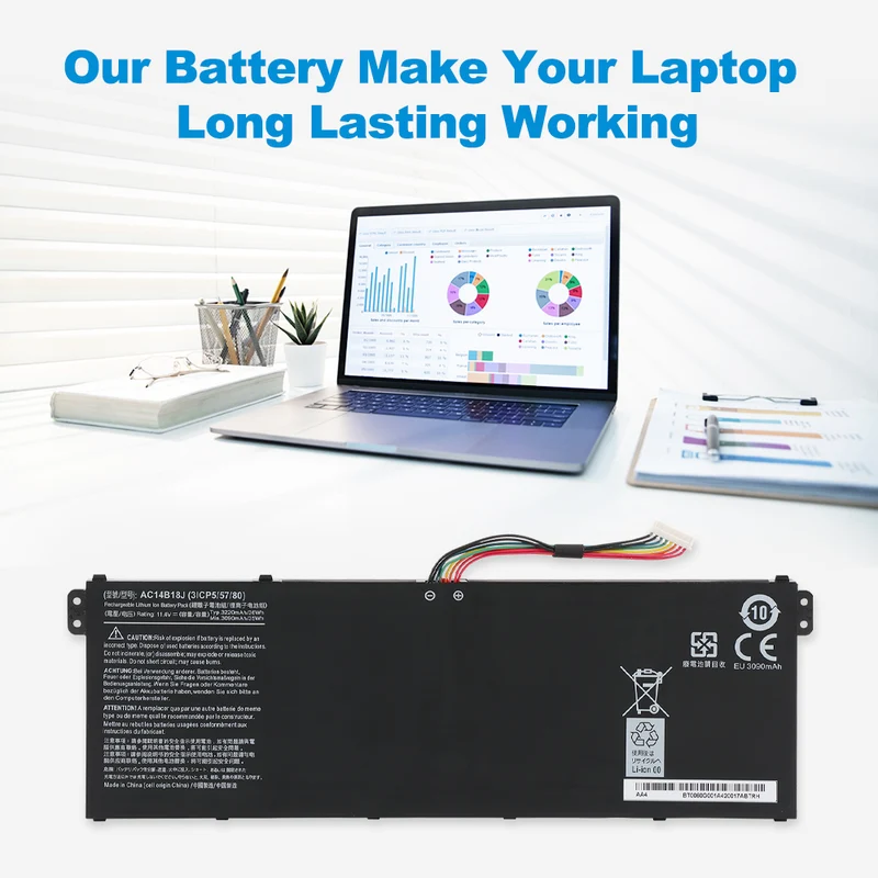 AC14B18J AC14B13J Battery for Acer Swift 3 SF314-51 and SF314-52 – 11.4V 36Wh
