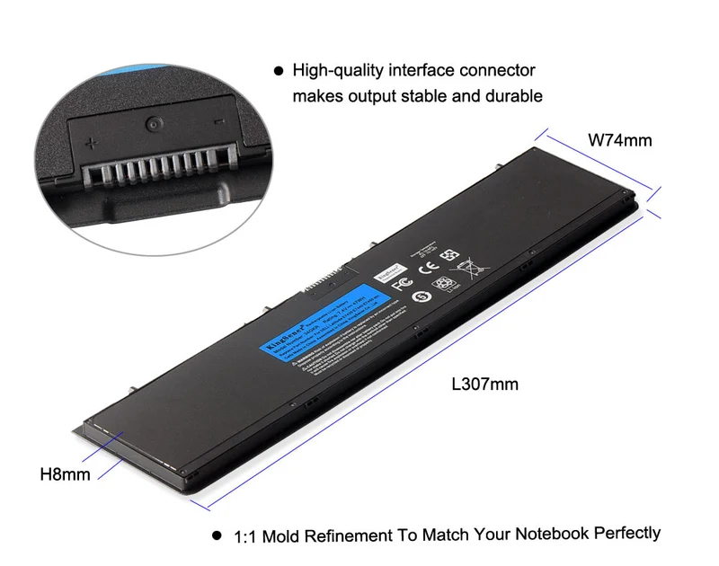34GKR Battery for Dell Latitude E7420 E7440 E7450 — 7.4V 47Wh