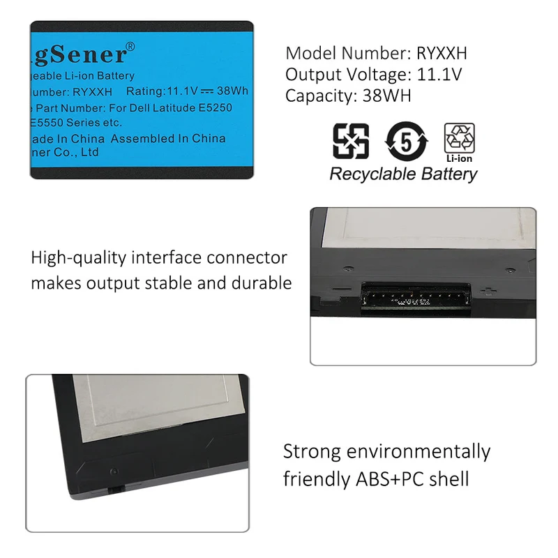 Dell Latitude E5250 E5450 E5550 Battery Replacement RYXXH 11.1V 38Wh